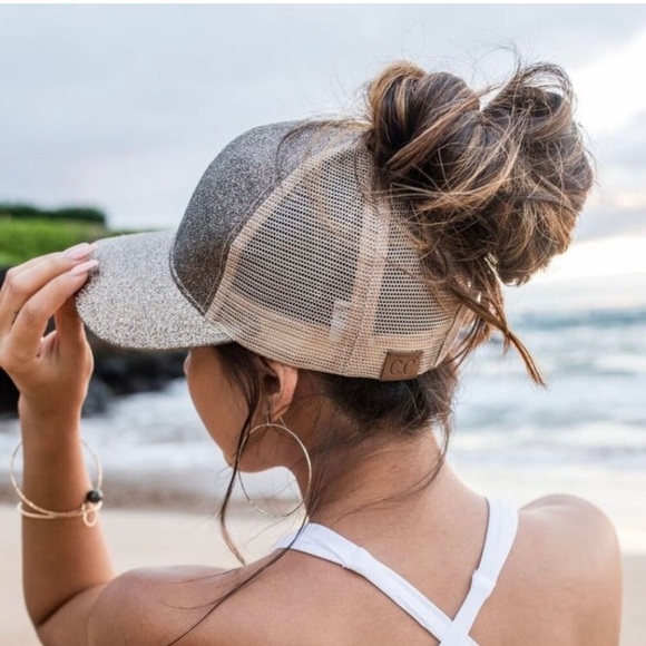 Smokey gold glitter women’s baseball cap - Picture 3 of 7